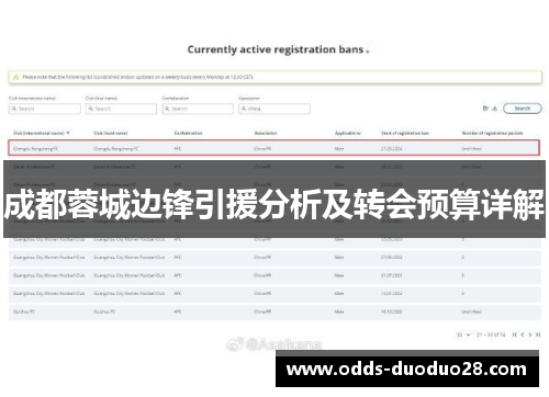 成都蓉城边锋引援分析及转会预算详解