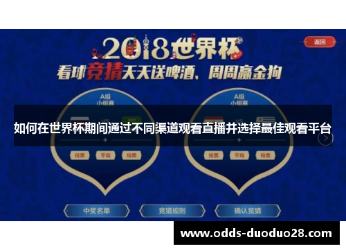 如何在世界杯期间通过不同渠道观看直播并选择最佳观看平台